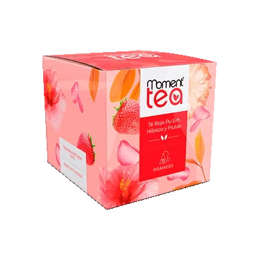 MOMENT TEA Té Rojo Pu Erh con Hibisco y Frutas Premium (15 sobres)